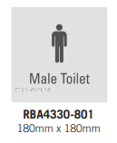 MALE WC BRAILLE & TACTILE SIGN POLYCARBONATE