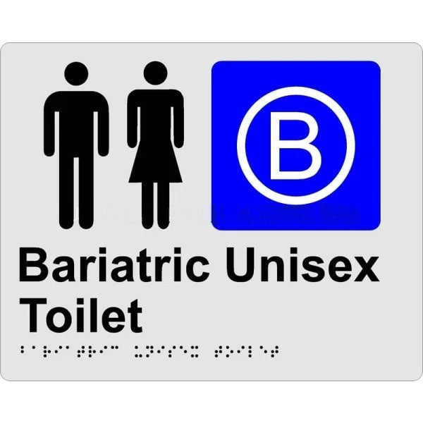 UNISEX BARIATRIC BRAILLE & TACTILE SIGN STAINLESS